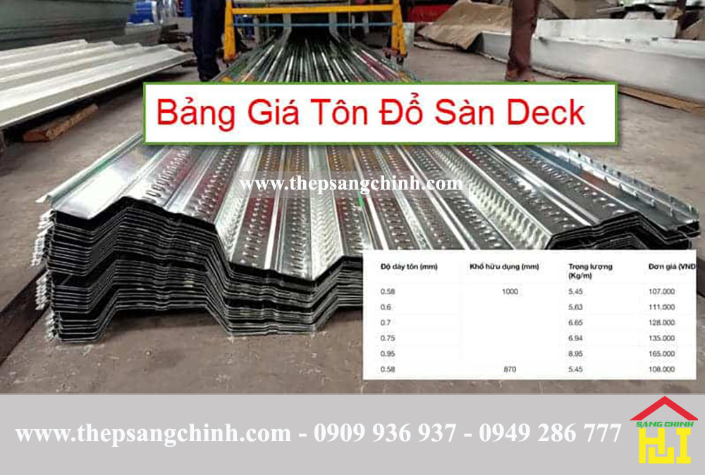 Tôn Đổ Sàn Deck, Lưới Thép Đổ Sàn, Tôn Kẽm Sóng Sàn Tại Thép Sáng Chinh